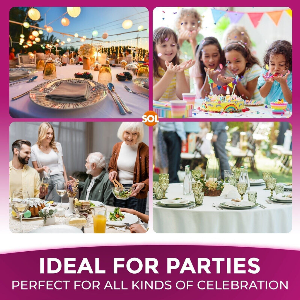 3-9 Plastic Table Covers round 1.4M Tablecloth Disposable Wipe Clean Party Cloth