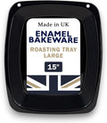 38Cm Extra Large Enamel Roasting Tray Turkey Tin UK Made Heavy Duty