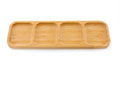 Bamboo Tea Fruit Holder Storage Section Plate Cup Saucer Tray Serving Wood Trays