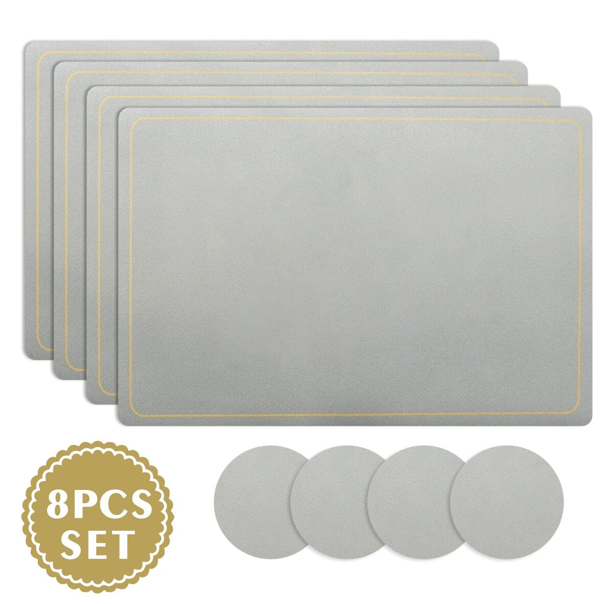 Placemats PU Leather Place Mats and Coasters Sets of 4 Waterproof Table Xmas