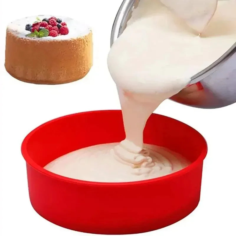 4/6/8Inch Silicone Cake Mold Tray Pans round Baking Mold Kitchen Silicone Nonstick Baking Pans Reusable Cake Pans Bakingt Tools