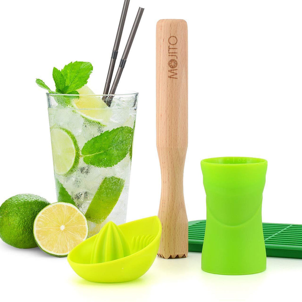 MOJITO KIT Four Piece Cocktail Maker Gift Accessories Barware Muddler Jigger Set