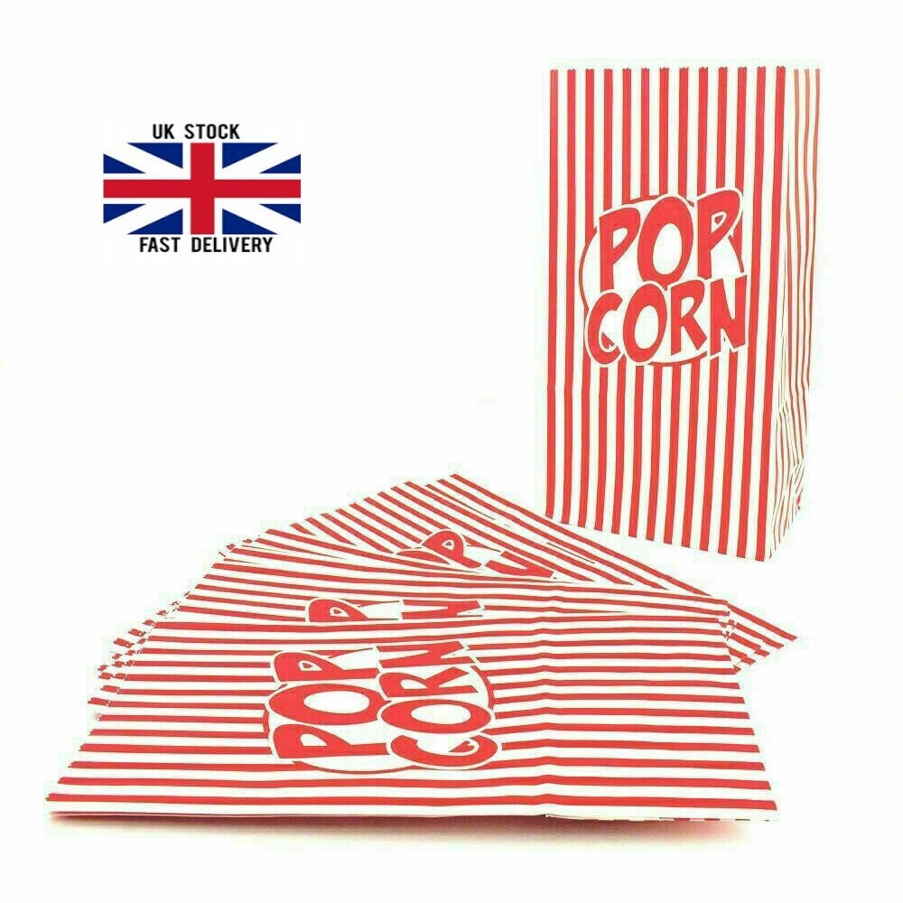 10 Pack Paper Popcorn Bags Movie Film Hollywood Birthday Party Home Cinema Fun