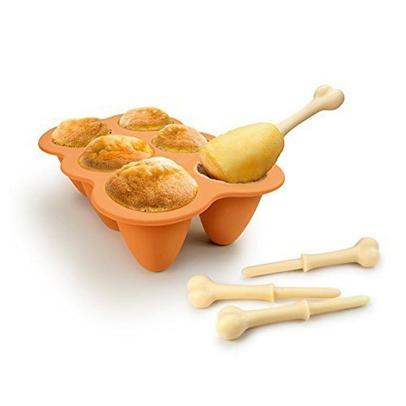 Fried Chicken Leg Silicone Baking Cake Pop Mould Novelty Fun Mold for 6 Cakepops