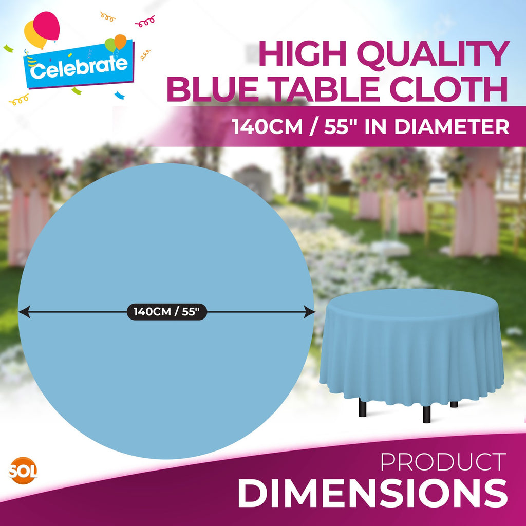 3-9 Plastic Table Covers round 1.4M Tablecloth Disposable Wipe Clean Party Cloth