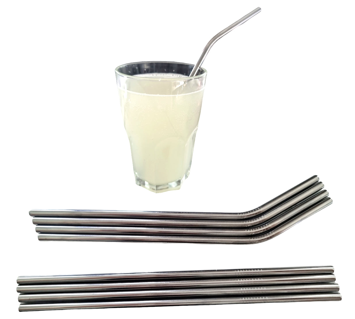 Metal Straws X 4 Steel Eco Reusable Polished Rose Drinking