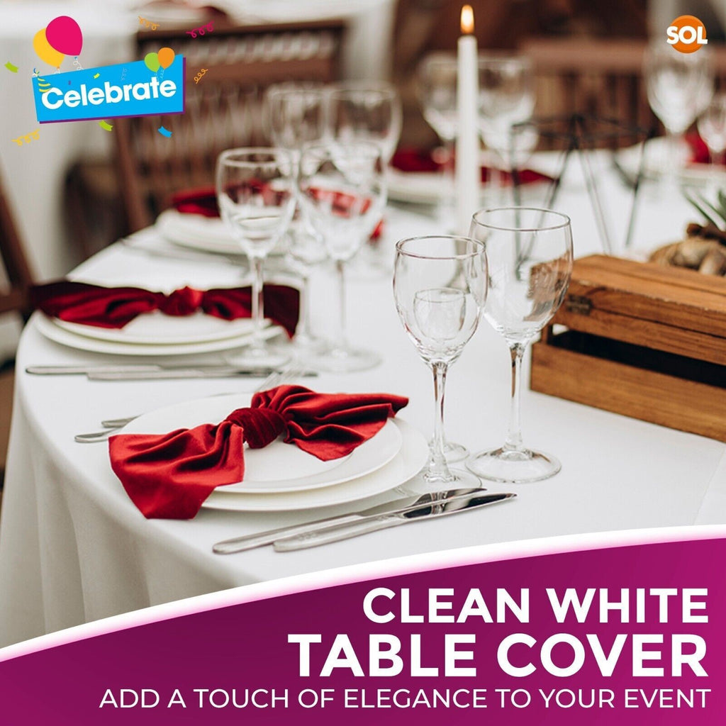 3-9 Plastic Table Covers round 1.4M Tablecloth Disposable Wipe Clean Party Cloth