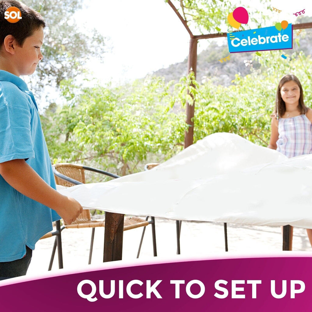 3-9 Plastic Table Covers round 1.4M Tablecloth Disposable Wipe Clean Party Cloth