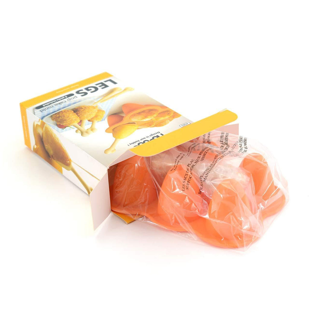 Fried Chicken Leg Silicone Baking Cake Pop Mould Novelty Fun Mold for 6 Cakepops