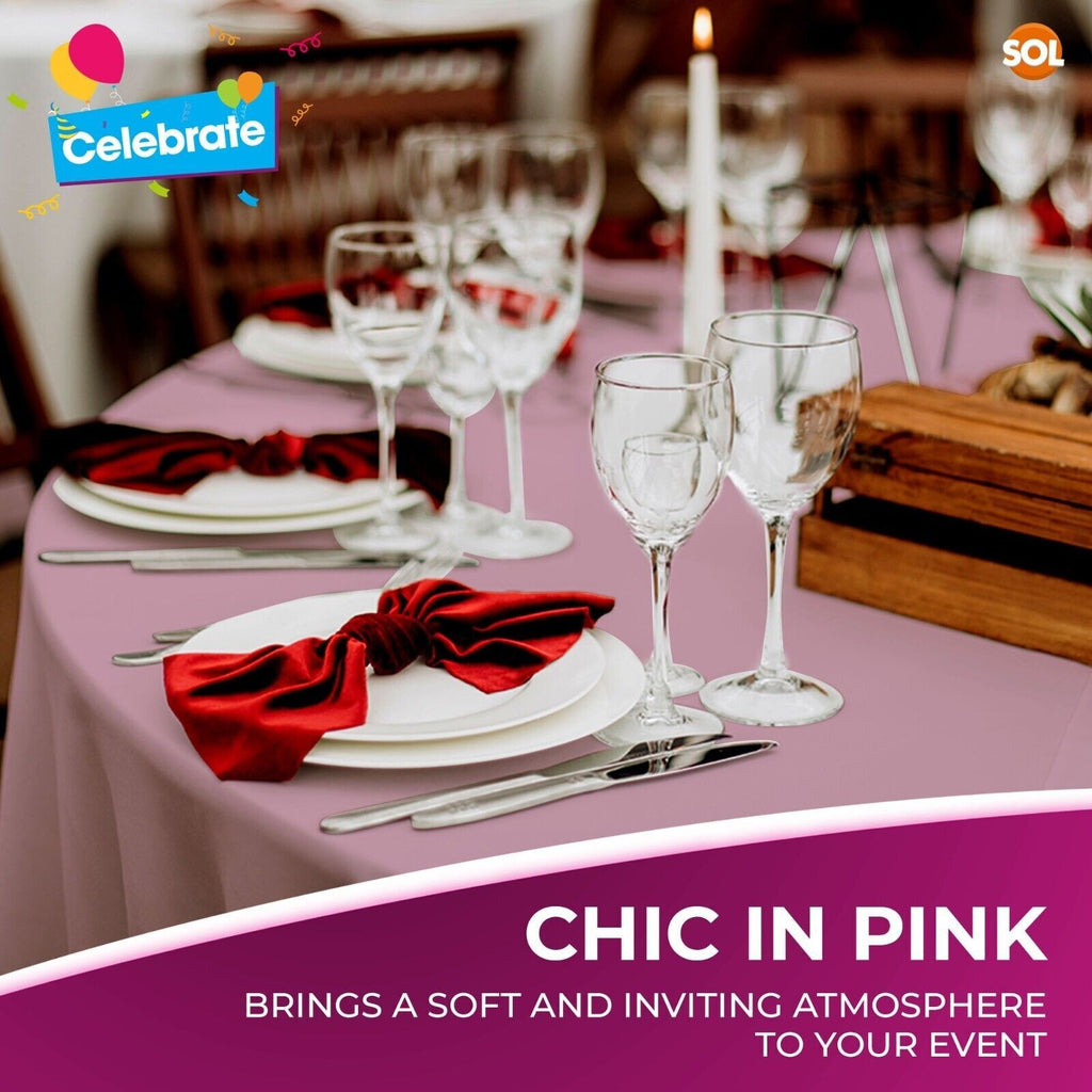 3-9 Plastic Table Covers round 1.4M Tablecloth Disposable Wipe Clean Party Cloth