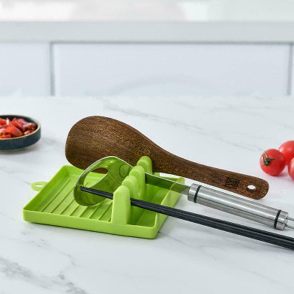 Silicone Utensil Rest – Multi-Functional Spoon & Spatula Holder with 4 Slots