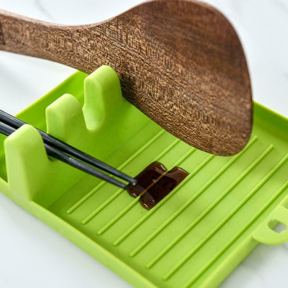 Silicone Utensil Rest – Multi-Functional Spoon & Spatula Holder with 4 Slots