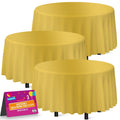 3-9 Plastic Table Covers round 1.4M Tablecloth Disposable Wipe Clean Party Cloth