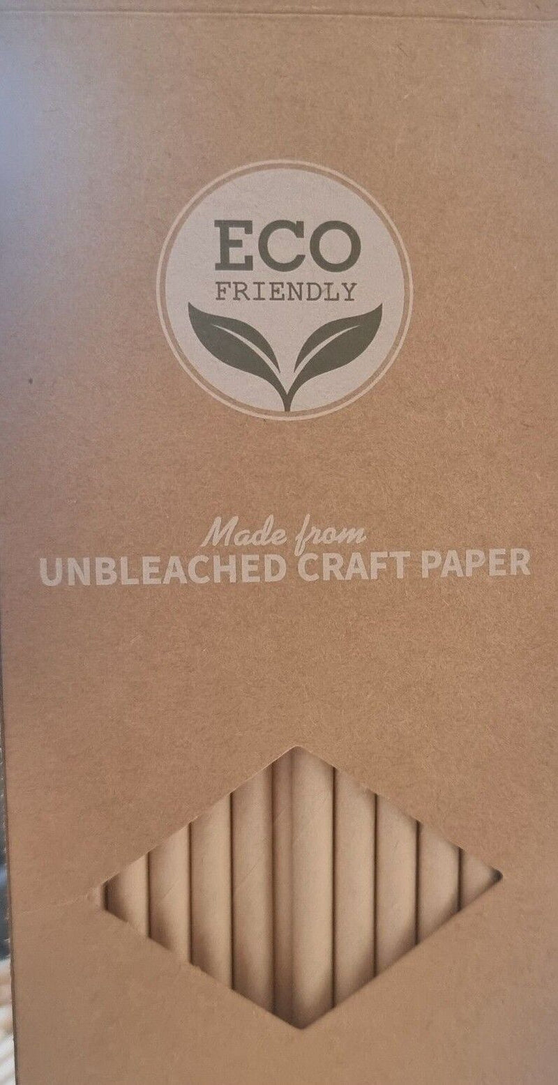 Kraft Paper Drinking Straws Brown Party Wedding Strong Thick Straw Full Size Eco