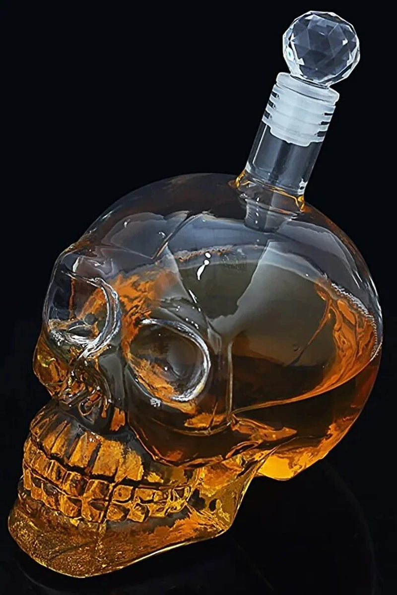 Crystal Skull Glass Bottle 350 Ml Whiskey Liquor Decanter Gift Carafe