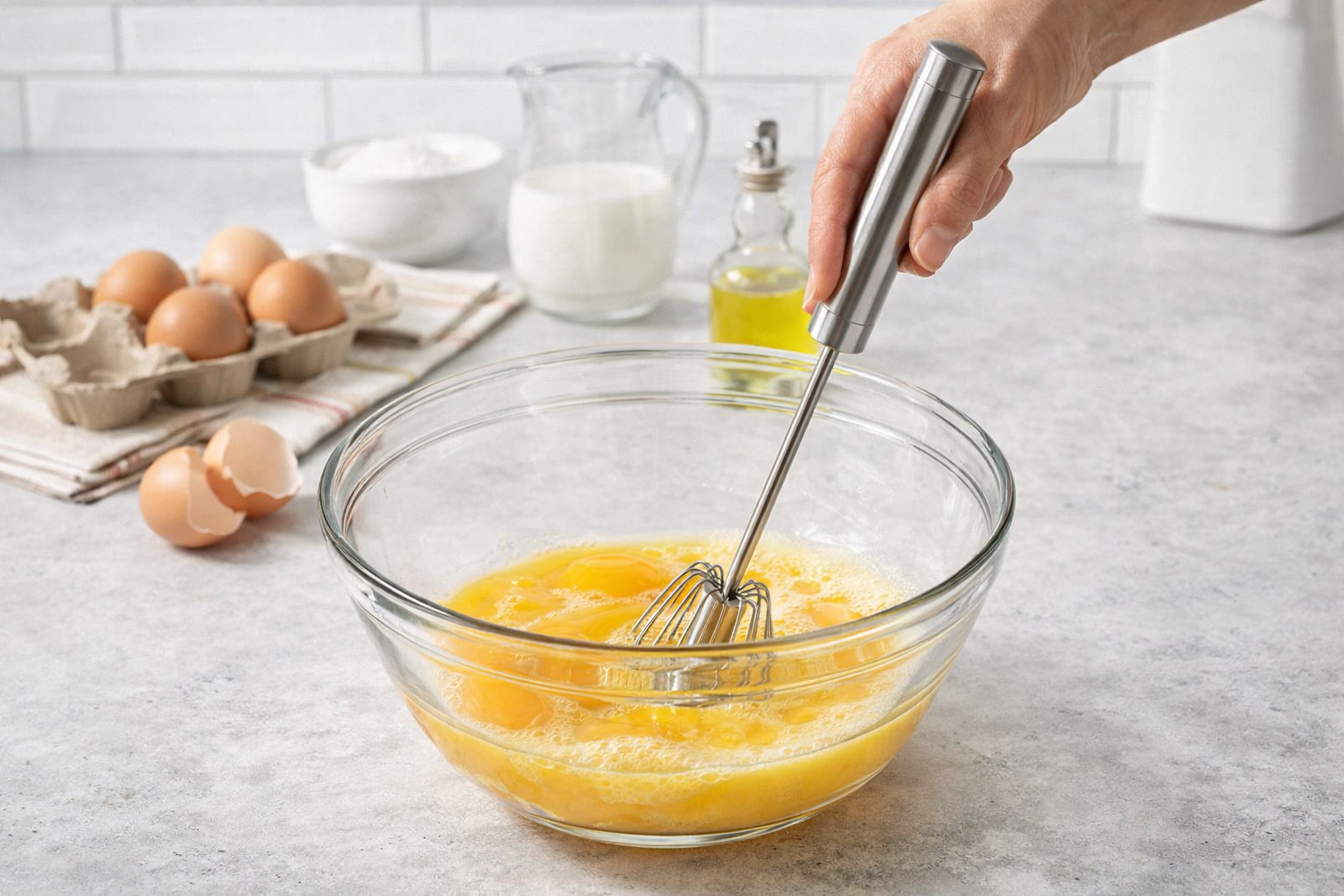 Whip & Whisk Set of 2 for Effortless Whipping, Blending & Frothing