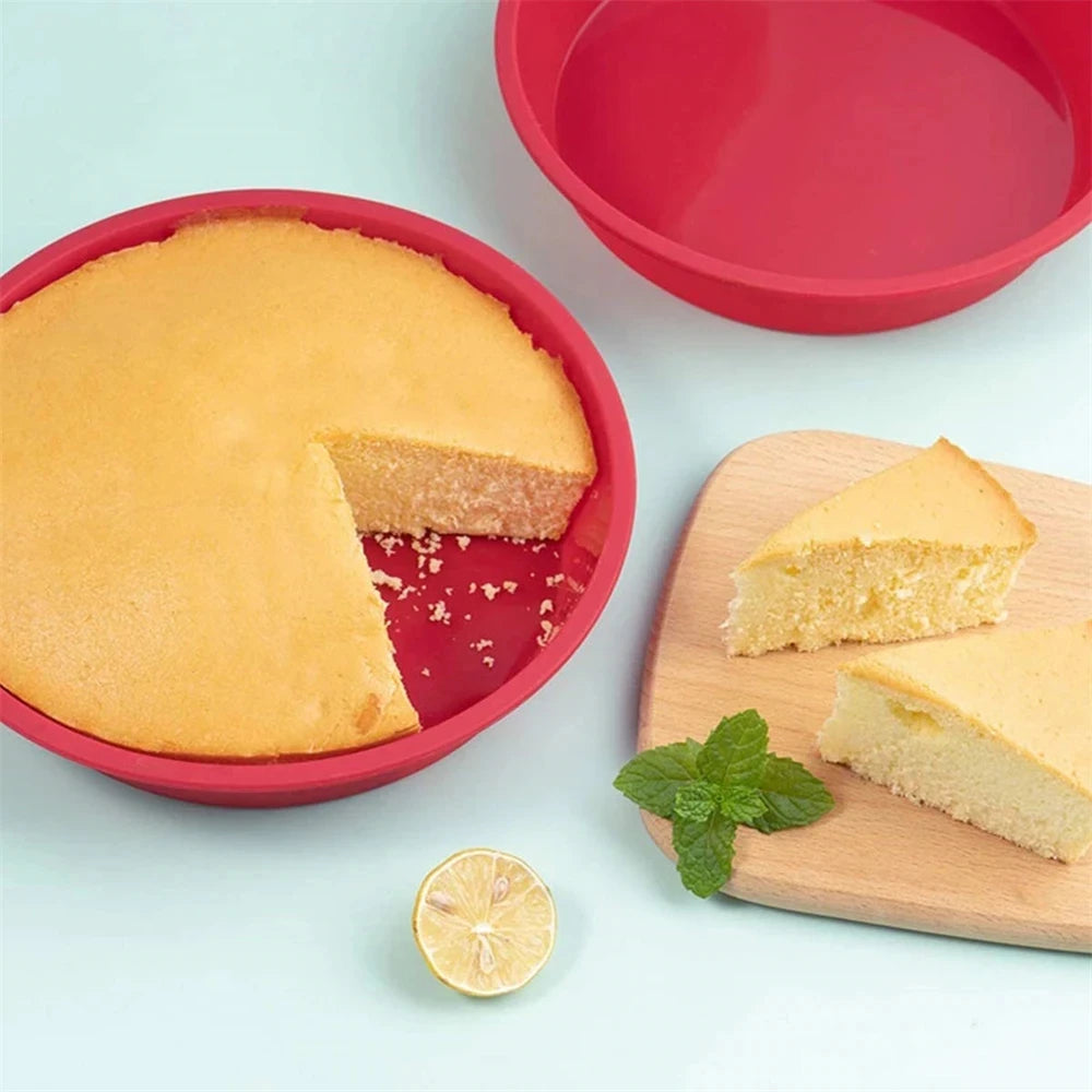4/6/8Inch Silicone Cake Mold Tray Pans round Baking Mold Kitchen Silicone Nonstick Baking Pans Reusable Cake Pans Bakingt Tools
