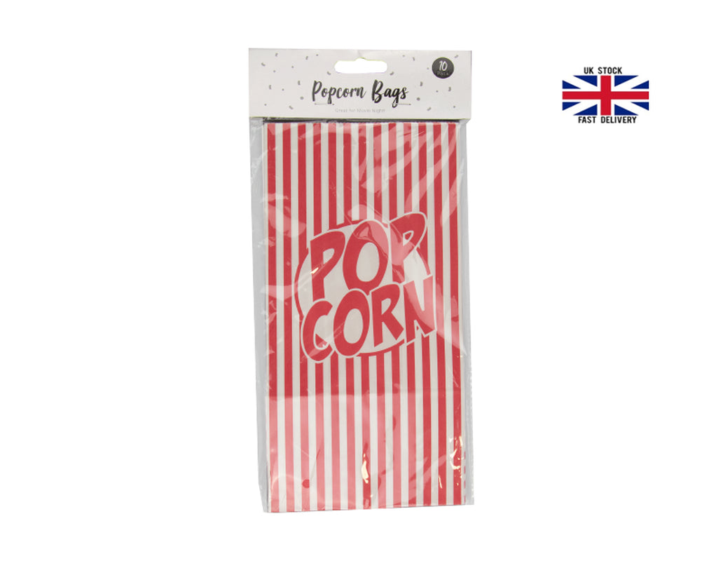 10 Pack Paper Popcorn Bags Movie Film Hollywood Birthday Party Home Cinema Fun