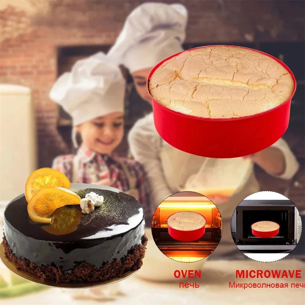 4/6/8Inch Silicone Cake Mold Tray Pans round Baking Mold Kitchen Silicone Nonstick Baking Pans Reusable Cake Pans Bakingt Tools