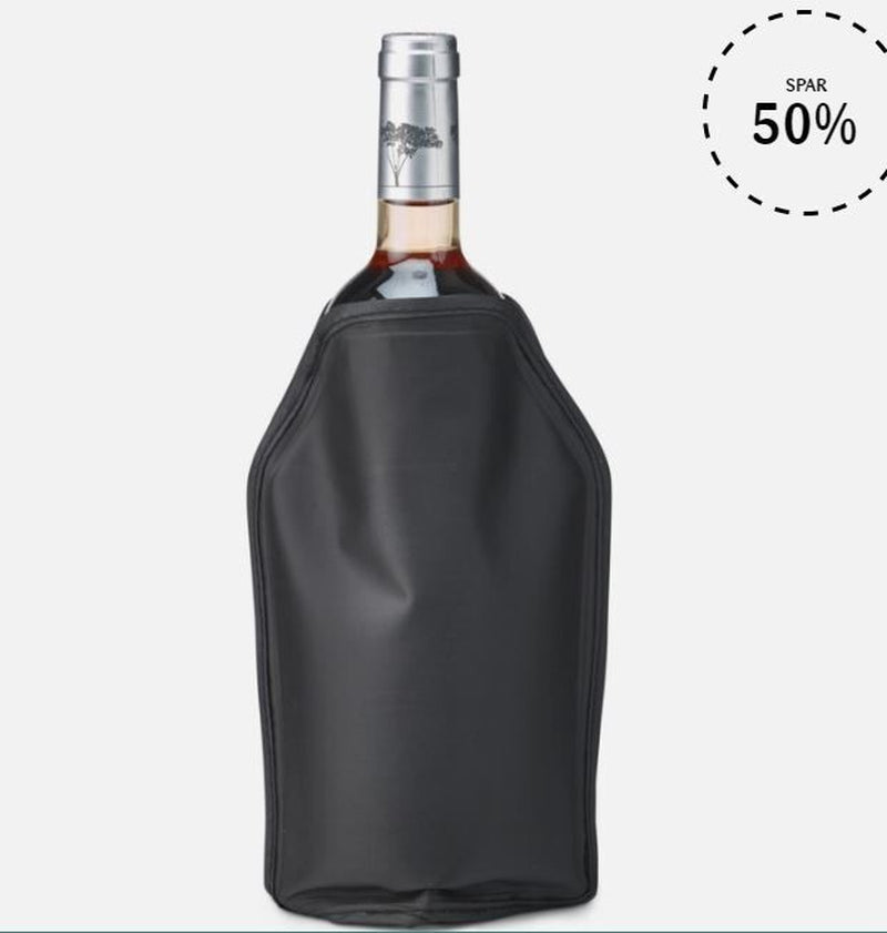 Wine Bottle Cooler Sleeve Slipon Cooling Sleeve Chiller Gel Pad Black Cool Bag