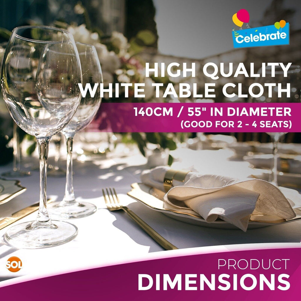 3-9 Plastic Table Covers round 1.4M Tablecloth Disposable Wipe Clean Party Cloth