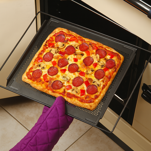 Adjustable Nonstick Baking Shelf for Crispy Pizza Every Time