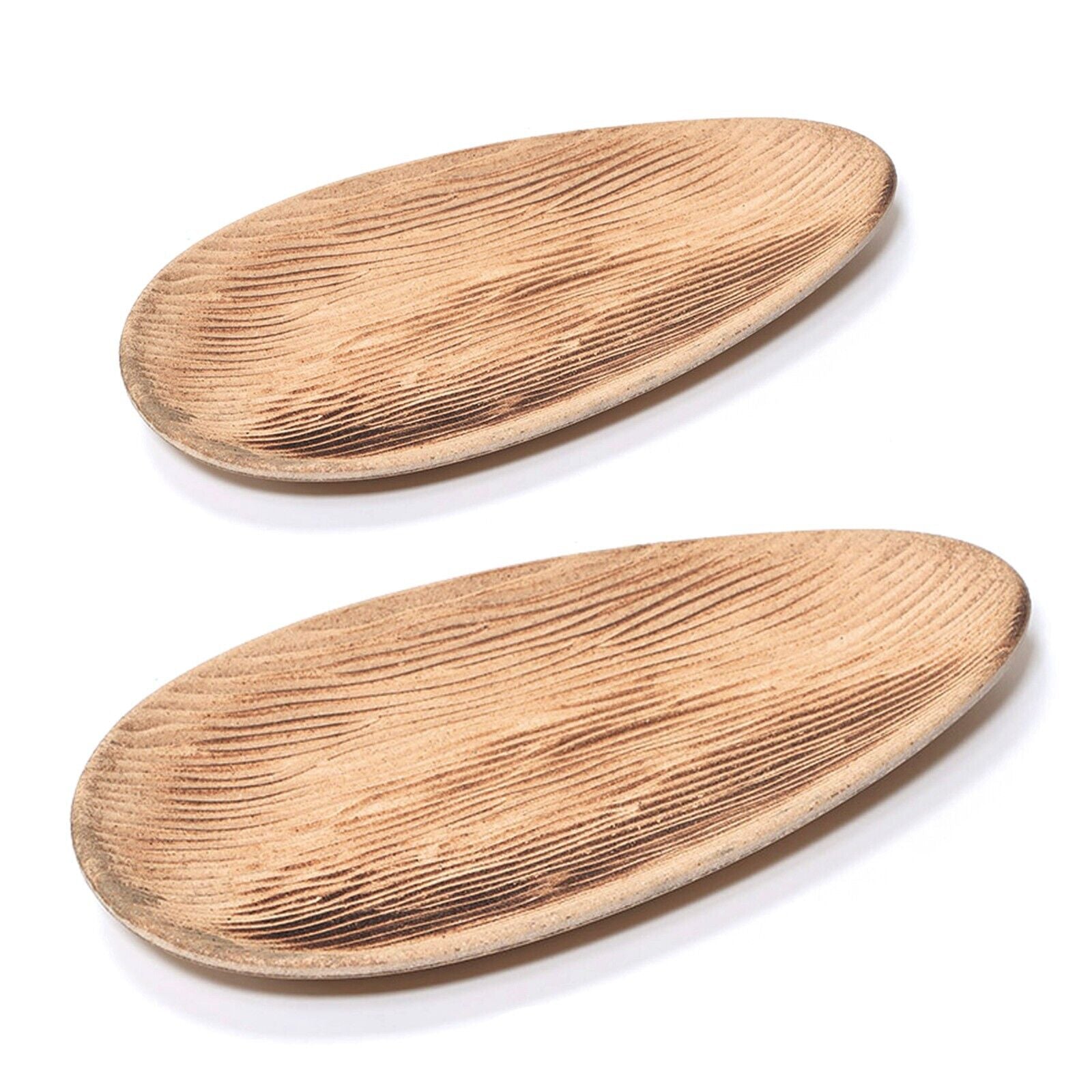2 Wooden Oval Serving Trays Tea Food Candle Home Decorative Centrepiece Plates