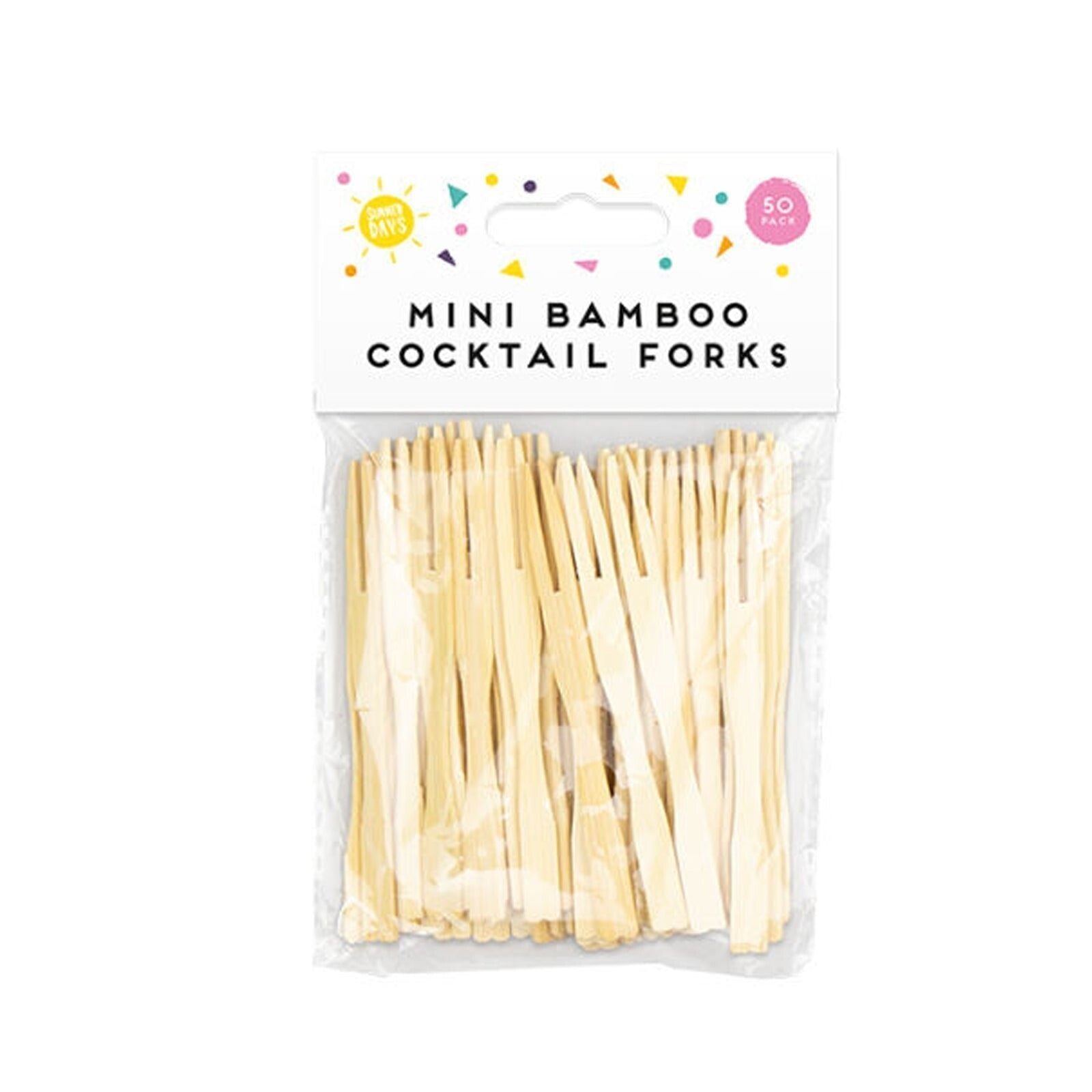 Wood Party Forks X 50 Bamboo Food Picks Two Prong Fruit Cocktail Forks Blunt End
