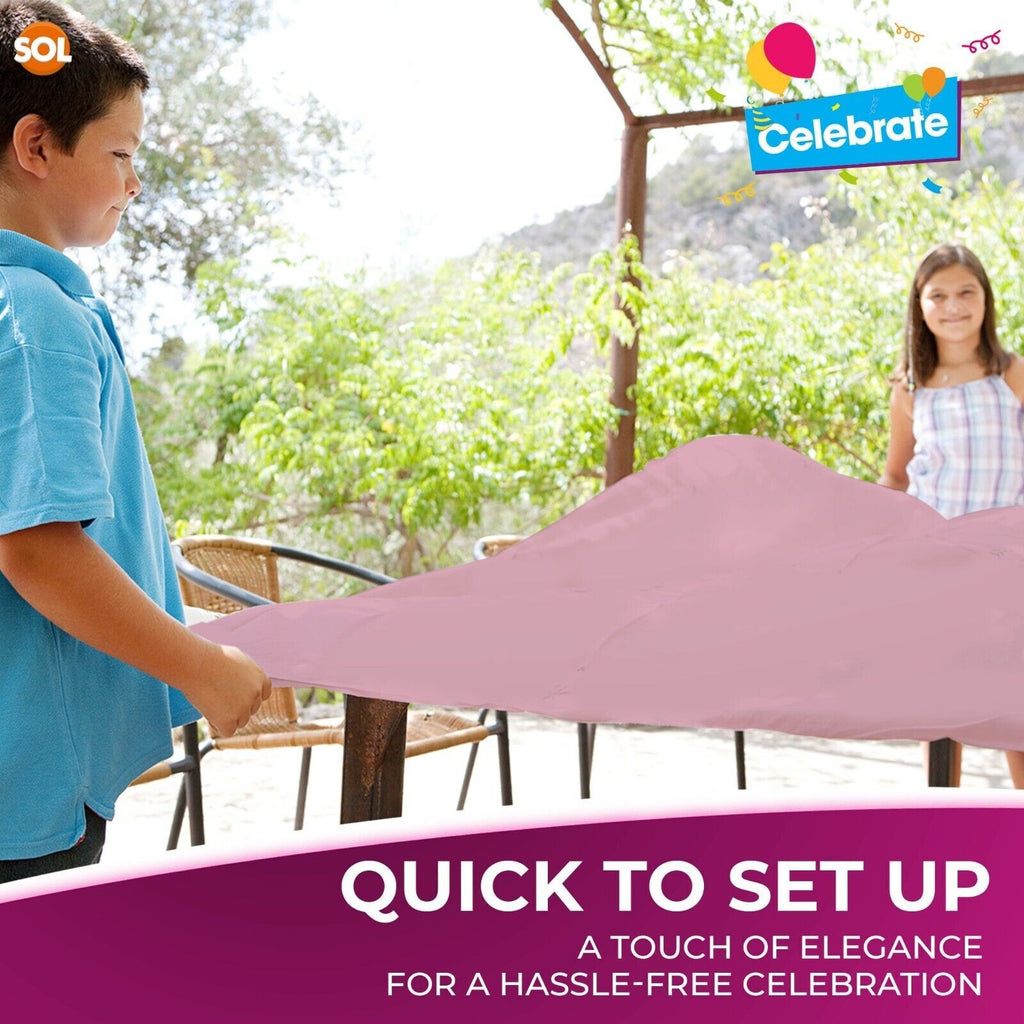 3-9 Plastic Table Covers round 1.4M Tablecloth Disposable Wipe Clean Party Cloth
