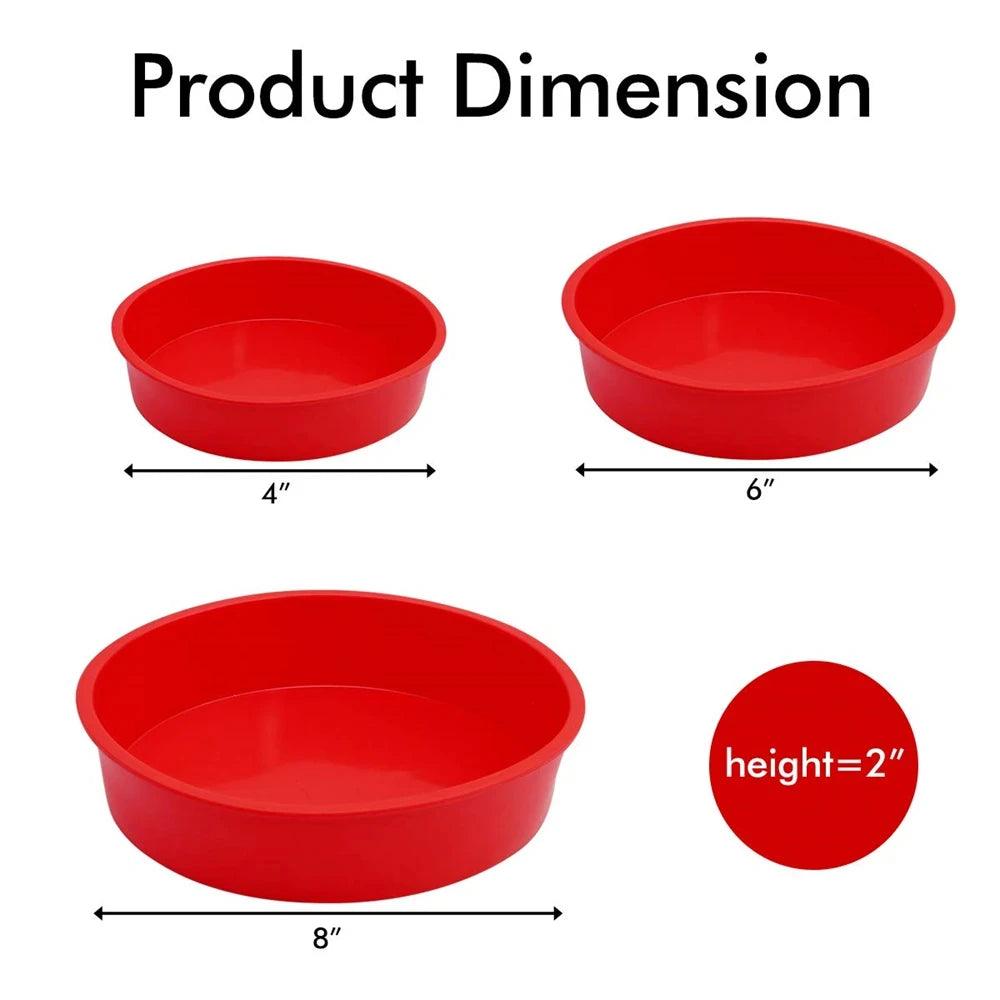 4/6/8Inch Silicone Cake Mold Tray Pans round Baking Mold Kitchen Silicone Nonstick Baking Pans Reusable Cake Pans Bakingt Tools