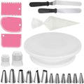 Cake Decorating Set – Rotating Turntable, Piping Nozzles, Bags, Icing Smoothers