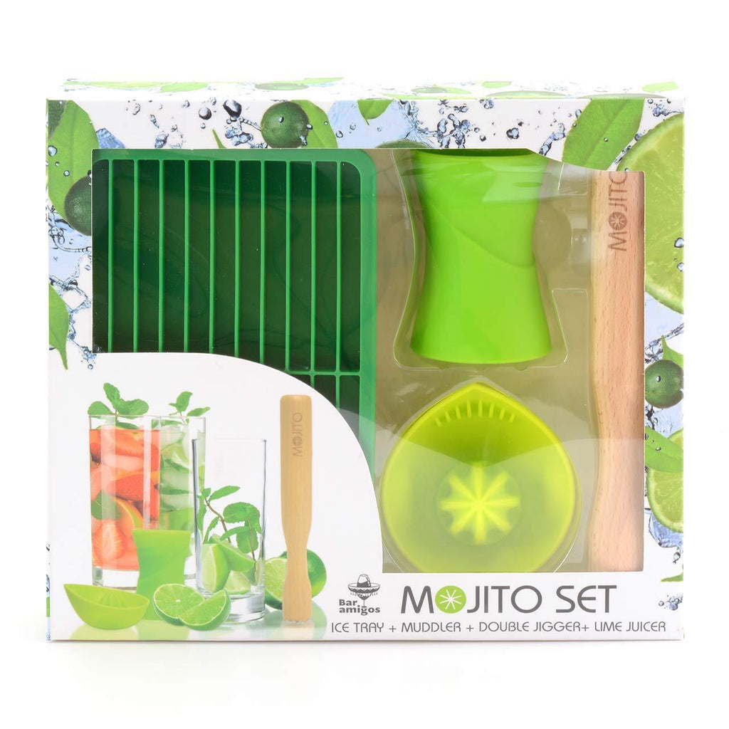 MOJITO KIT Four Piece Cocktail Maker Gift Accessories Barware Muddler Jigger Set